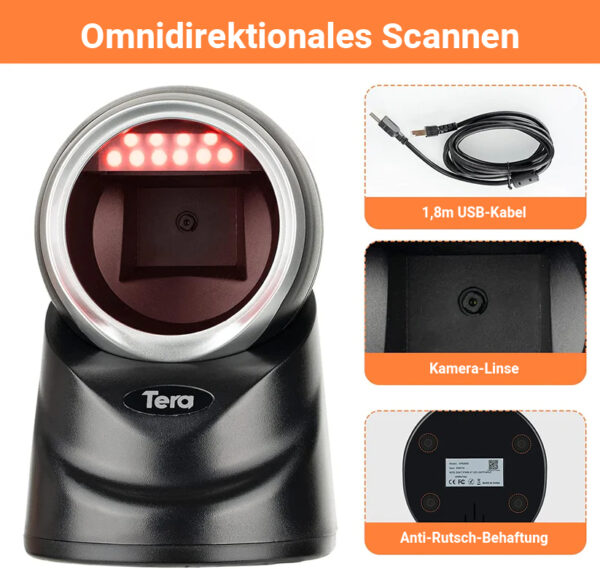 Tera Pro 2D QR Desktop Barcode Scanner – Bild 2